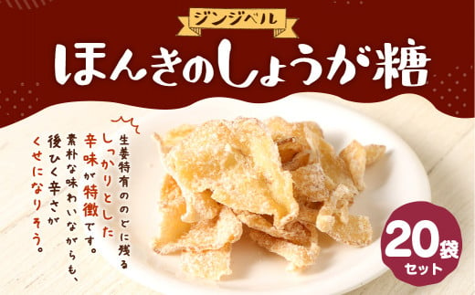 ほんきのしょうが糖 40g×20袋 セット しょうが 生姜 和菓子