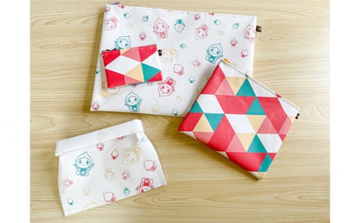 No.105 zip pouch set （1set） ／ 小物入れ ポーチ 福島県 特産品