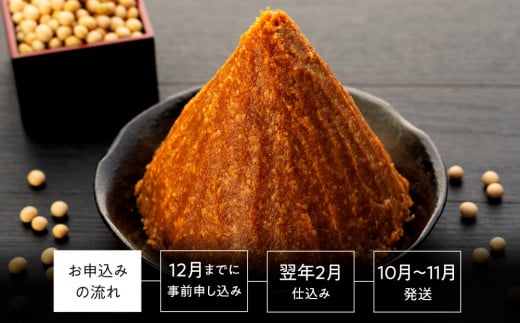 あなたの為に造ります。完全予約仕込み 数量限定醸造 「杉樽仕込み味噌」 4kg みそ ミソ 木桶 熟成 山万味噌 国産 長野県産 長野 信州　[№5675-1472]