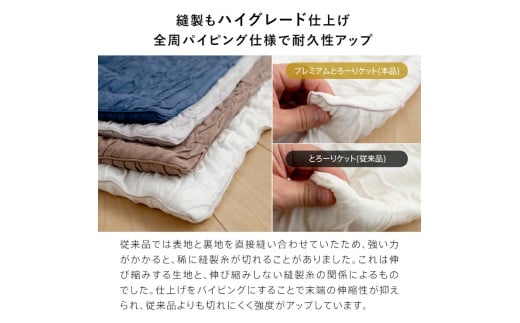 プレミアムとろーりケット　肌掛け布団　シングル（ココアブラウン）_Qc058-br