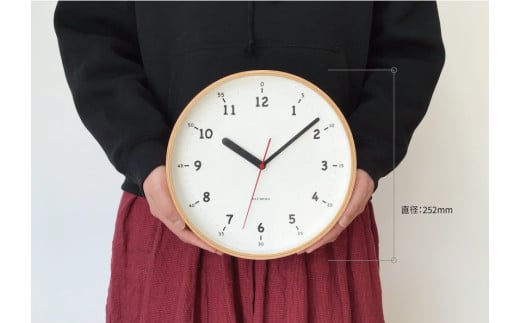 【A-170】KATOMOKU plywood clock 10 ナチュラル km-76N