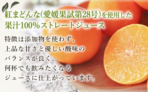 ＜紅まどんなジュース 720ml×2本＞ みかん ミカン 蜜柑 紅マドンナ 愛媛果試第28号 オレンジ 飲料 果物 ストレートジュース 果汁100％ セット 国産 特産品 株式会社フジ・アグリフーズ 愛媛県 西予市【常温】