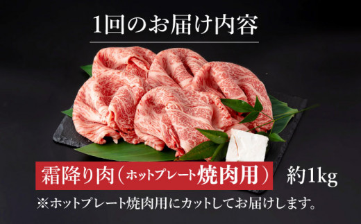 【2回定期便】 長崎和牛 霜降り肉 約1kg 焼肉用 《小値賀町》【深佐屋】 [DBK022] 焼肉 焼き肉 肉 和牛 黒毛和牛 贅沢 霜降り  