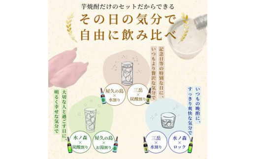 三岳1800ml×2本 屋久の島1800ml×2本 水ノ森1800ml×2本 (業務用プラケース)