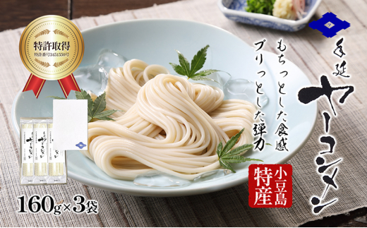 小豆島手延べヤーコン麺 160g×3袋 手延べ そうめん 素麺 小豆島 土庄町 麺 ヤーコン ヤーコンめん