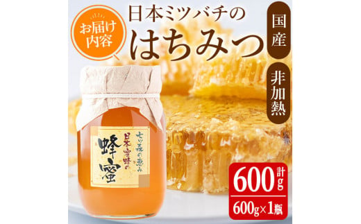 七ツ森の恵 日本ミツバチのはちみつ 600g ハチミツ 蜂蜜 日本蜜蜂 国産 日本ミツバチ 百花蜜【はちみつ屋】ta200