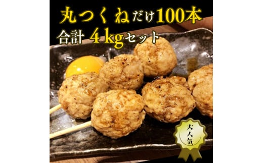 1本40g！合計約4000g！大人気の丸つくね串たっぷり100本セット（丸つくね串約40g×100本）