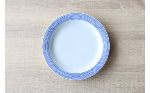 有田焼 Kururi 20cm plate Red&Blue 4枚組 山忠 お皿 食器 プレート 赤 青 取り皿 サラダ皿 リム皿 A40-272