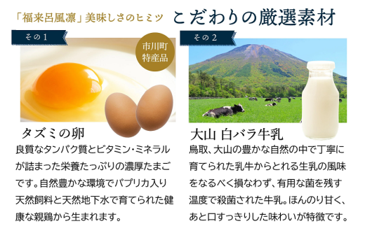 【タズミの卵使用】福来呂風凛（ふくろうぷりん）2個入り×2箱　007DA001N.／ プリン 鳥取県産 大山「白バラ牛乳 純生クリーム」市川町の「タズミの卵」使用 