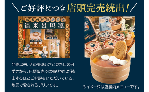 【タズミの卵使用】福来呂風凛（ふくろうぷりん）2個入り×2箱　007DA001N.／ プリン 鳥取県産 大山「白バラ牛乳 純生クリーム」市川町の「タズミの卵」使用 