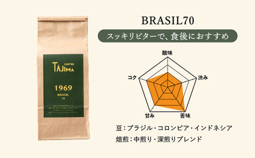 TAJIMA COFFEE 選べる 豆 粉! 選べる 2種のブレンドコーヒーセット(200g×2) / 自家焙煎珈琲 コーヒー 珈琲 老舗 喫茶店の味 ブレンド / 粉  中挽き BRASIL70