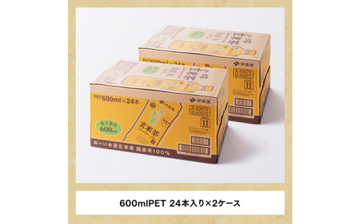 【3ヶ月定期便】伊藤園 おーいお茶 玄米茶 （PET） 600ml×48本 【 伊藤園 飲料類  飲みもの 玄米茶  お茶 ペットボトル PET 備蓄 長期保存 送料無料 】