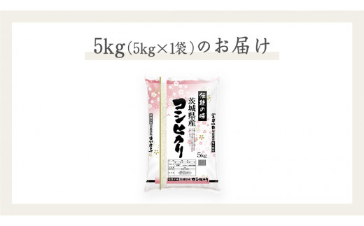 《 令和6年産 》 茨城県産 コシヒカリ 5kg ( 5kg × 1袋 ) 期間限定 こしひかり 米 コメ こめ 五ツ星 高品質 白米 精米 時短 単一米 新米