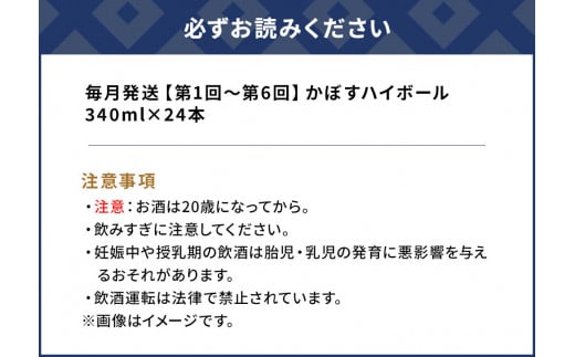 【6ヶ月定期便】かぼすハイボール 340ml×24本 毎月1回 計6回 チューハイ カボスサワー ハイボール 大分県産 九州産 津久見市