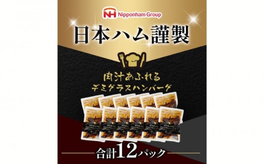 【定期便】肉汁あふれるデミグラスハンバーグ12個入　3ヶ月定期便