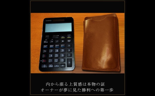 本革 電卓 ケース CASIO CALCULATOR S100 専用 CAMEL (キャメル) ／ 収納 革 革小物 専用