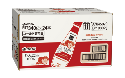 ビタミンフルーツ りんごMix 100%　340g×24本【りんごジュース 果汁 林檎 果物 贈答 お取り寄せ セット プレゼント 安心 品質 香料 無添加 甘み 酸味 茨城県 常陸太田市 伊藤園】