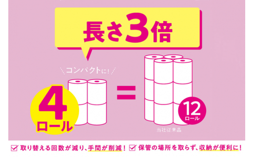 《3ヶ月ごとに4回お届け》定期便 トイレットペーパー スコッティ フラワーパック 3倍長持ち〈無香料〉4ロール(ダブル)×12パック 最短翌日発送【レビューキャンペーン中】