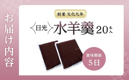 日光水羊羹20本入｜ 日光 創業文化元年 湯沢屋 ようかん 老舗 特産品