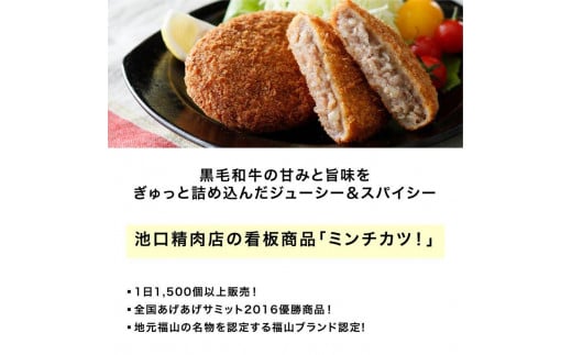 ＼寄附額改定／　池口精肉店のミンチカツと塩で食べるハンバーグステーキ (ミンチカツ×5個、ハンバーグ×2個)【詰合せ セット おかず お弁当 肉 広島県 福山市】