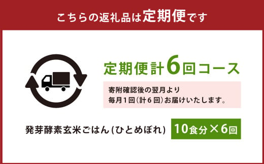 【6ヶ月定期便】 レンジ対応！ 3日寝かせ 発芽酵素 玄米ごはん (ひとめぼれ) 10食分 × 6回 