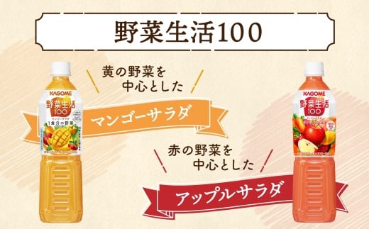 定期便 4ヵ月毎全3回 カゴメ 野菜生活100 飲み比べセット スマートPET 720ml  4種 計12本 オリジナル ベリーサラダ マンゴーサラダ アップルサラダ 野菜 果実 ミックスジュース 野菜ジュース フルーツジュース フルーツ 飲料 KAGOME 送料無料 那須塩原市 ns038-032