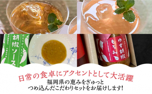 【全6回定期便】＜いちじく美人・いちご美人＞ 飲む酢 2本 & ゆず胡椒 ソース / もろみ セット 《豊前市》【株式会社ワカヤマ】地産 福岡 万能 調味料 酢 [VBW027]