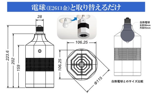 LED 電球 空気清浄機 昼光色 天井取付 脱臭 除菌 ウイルス除去 人感センサー トイレ消臭 MIKAZE 照明 省エネ LED脱臭照明 大陽工業株式会社 埼玉県 羽生市