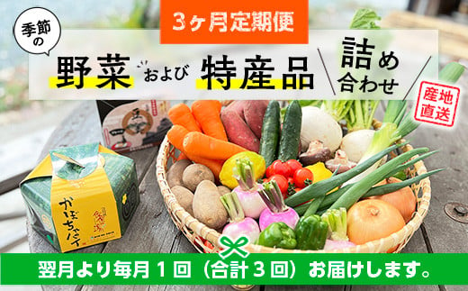 【ふるさと納税】 定期便 美里 の 特産品 詰め合わせ スタンダードコース 季節の野菜 や 特産品をお届け 熊本 美里町 や 道の駅 佐俣の湯 3ヶ月定期