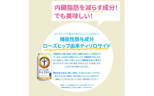 【2ヵ月定期便】2箱セット サントリー　からだを想う オールフリー　350ml×24本 2ヶ月コース(計4箱) 〈天然水のビール工場〉 群馬 サントリービール ノンアルコール ビール 送料無料 お取り寄せ ノンアル ギフト 贈り物 プレゼント 人気 おすすめ 家飲み 気軽に飲める バーベキュー キャンプ ソロキャン アウトドア 休肝日 ※沖縄・離島配送不可 