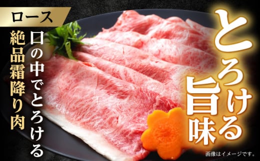 【6回定期便】ロース スライス 400g / 長崎和牛 A5ランク しゃぶしゃぶ すき焼き / 諫早市 / 野中精肉店 [AHCW043]