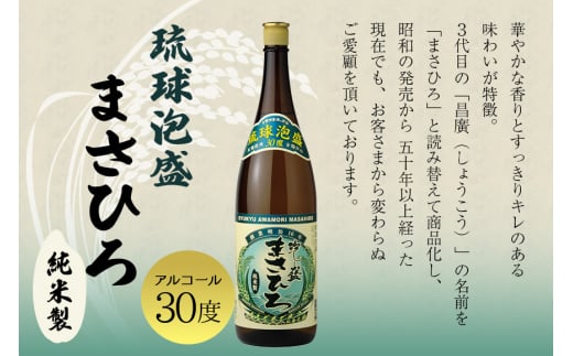 ＜ まさひろ酒造 ＞ 飲み比べ 泡盛 1升瓶 4本 セット （ まさひろ 島唄 古酒まさひろ まさひろ仕次酒 ） 1800ml 沖縄 地酒 酒 お酒 あわもり アワモリ 古酒 アルコール 度数 30度 43度 44度 純米製 特産品 お取り寄せ ギフト お土産 沖縄県 糸満市 