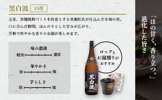 枕崎の定番焼酎＜黒白波＞1800ml×2本セット＜薩摩焼酎＞黒麹 芋焼酎 A6-122【1466603】