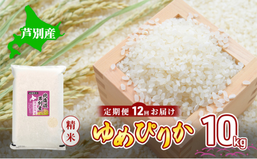 米 令和6年産 【12回お届け】 定期便 北海道 芦別産 R6年産 ゆめぴりか 白米 10kg ごはん お米 新米 特A ライス 北海道米 ブランド米 ご飯 あっさり ふっくら 調整済 食味ランキング  ギフト 川崎森田屋 送料無料 [№5342-0255]