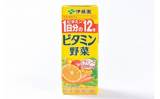 伊藤園 ビタミン野菜 200ml×24本（1ケース） 栄養機能食品 ／ 野菜ジュース 野菜 ジュース ミックスジュース 果物 栄養 健康 紙パック 国内製造　012-G-IT002