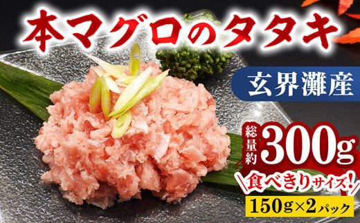 玄界灘産『本マグロ』タタキ 300g (150g×2パック) 【大町町海鮮倶楽部】