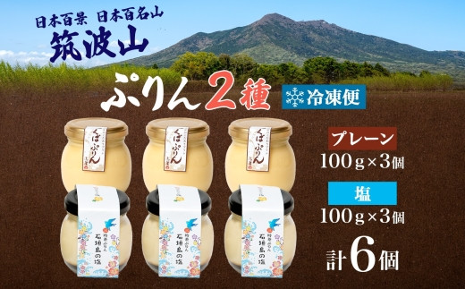 つくばぷりん プレーン ＆ 三時茶ぷりん 塩 各3個 計6個 冷凍 プリン ぷりん しお スイーツ 洋菓子 おやつ 冷菓 ご褒美 デザート 専門店 和スイーツ 人気 グルメ お取り寄せ ギフト プレゼント 贈り物 つくば 石垣島 三時茶 送料無料 ふじ屋 茨城県 桜川市 [EW006sa]