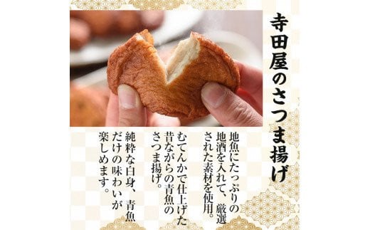 寺田屋 手づくりさつま揚げ セレクトセット（むてんか青魚 の さつま揚げ 2種 と 白身魚 の さつま揚げ と 季節の野菜天 5種 ）冷蔵 串木野名物 地酒と豆腐たっぷりの薩摩揚げ つけ揚げ【A-1694H】