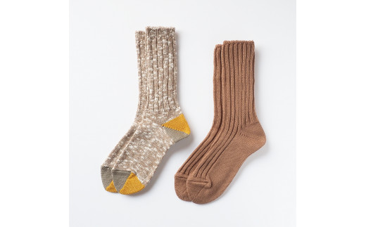 013SOUKI SOCKS Puffy・Woodyソックスセット/Sサイズ ///靴下 くつした ソックス くつ下 足元 レディース 婦人 メンズ 紳士 おしゃれ シンプル カジュアル 肌触り ふっくら 日本製 奈良県 広陵町