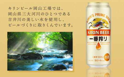 定期便 4回 キリン 一番搾り生500ｍｌケース ＜岡山市工場産＞  500ml 缶 × 24本 お酒 晩酌 飲み会 宅飲み 家飲み 宴会 ケース ギフト