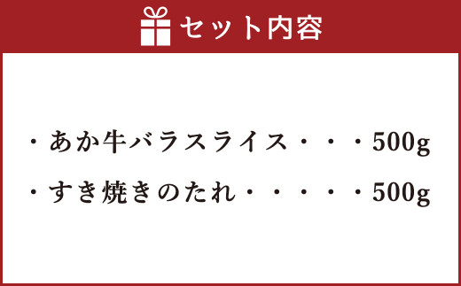 あか牛 すき焼き セット (すき焼きのたれ付き)