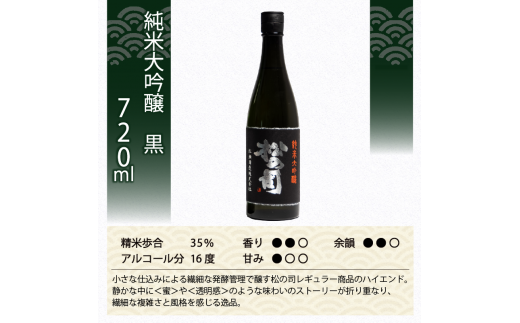 松の司 日本酒 3本 720ml 純米大吟醸 「陶酔」 「黒」 大吟醸 「Ultimus」 父の日 金賞 受賞酒造 飲み比べ 【 お酒 日本酒 酒 松瀬酒造 人気日本酒 おすすめ日本酒 定番 御贈答 銘酒 贈答品 滋賀県 竜王町 ふるさと納税 父の日 】