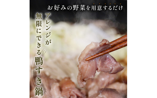 河内鴨 すき焼き 4人前 2人前 2セット 約700g 350g ×2さ・ん・ぽ風 河内鴨すき焼き 鶏肉 鴨肉 鍋 簡単調理 家庭 割り下付き スープ付き アレンジ かも かも肉 だし付き 大阪府 松原市