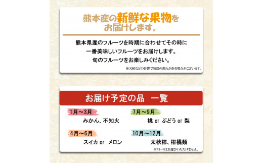 【定期便4回】嬉しい!季節の新鮮フルーツ定期便 春夏秋冬味わいプラン | 熊本県 和水町 くまもと なごみまち なごみ  果物 季節の果物 フルーツ 詰め合わせ セット 定期便 定期 4回