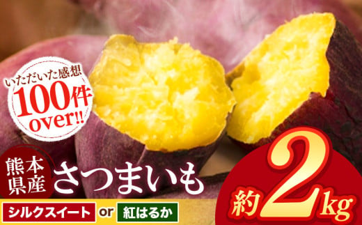 さつまいも 2kg 熊本県産 シルクスイート or 紅はるか  | 高評価 多数 ランキング 入賞 甘藷 蜜いも 秋の味覚 品種お任せ 訳あり 家庭用 サイズ不均一 小さめ キズ スレ 家庭用 期間限定 熊本県産 高糖度 芋 | 用途 焼き芋 鍋 大学いも お菓子