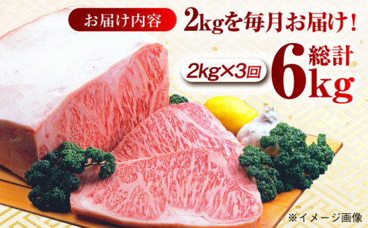 【月1回約2kg×3回定期便】長崎和牛 サーロインブロック 計6kg 長崎県/長崎県農協直販 [42ZZAA128] 肉 牛 和牛 サーロイン 塊 ブロック 西海市 長崎 九州 定期便