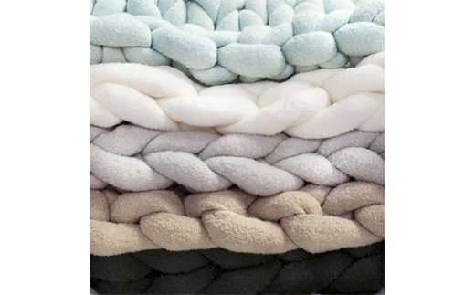 Cloudy Hand Knit Blanket　Mサイズ　ライトベージュ MWCA-002【1064360】