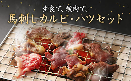 生でも焼きでもOK！馬刺し カルビ / 心臓 (ハツ) 切り落とし 約計600g