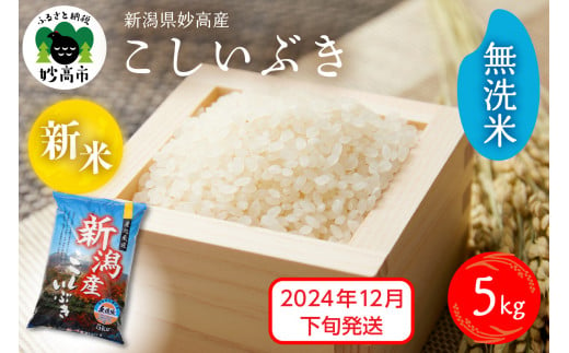 【2024年12月下旬発送】令和6年産 新潟県妙高産こしいぶき5kg 無洗米