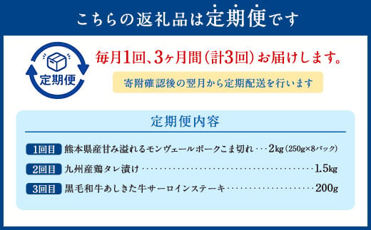 みなまたを満喫！お肉3ヶ月定期便